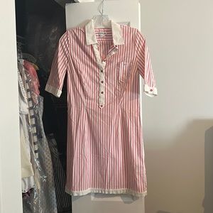 Pink and white Lacoste mini dress, size 38